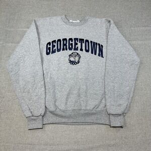 Georgetown Hoyas Sweatshirt Mens Small Gray NCAA Basketball Pullover Champion
